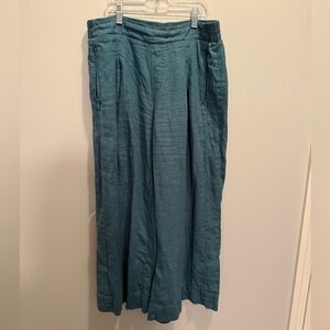 Athleta Playa Linen Wide Leg Crop Pants Size 12